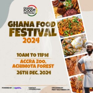 The 2024 Ghana Food Festival is scheduled to take place on December 26 at the Accra Zoological Gardens