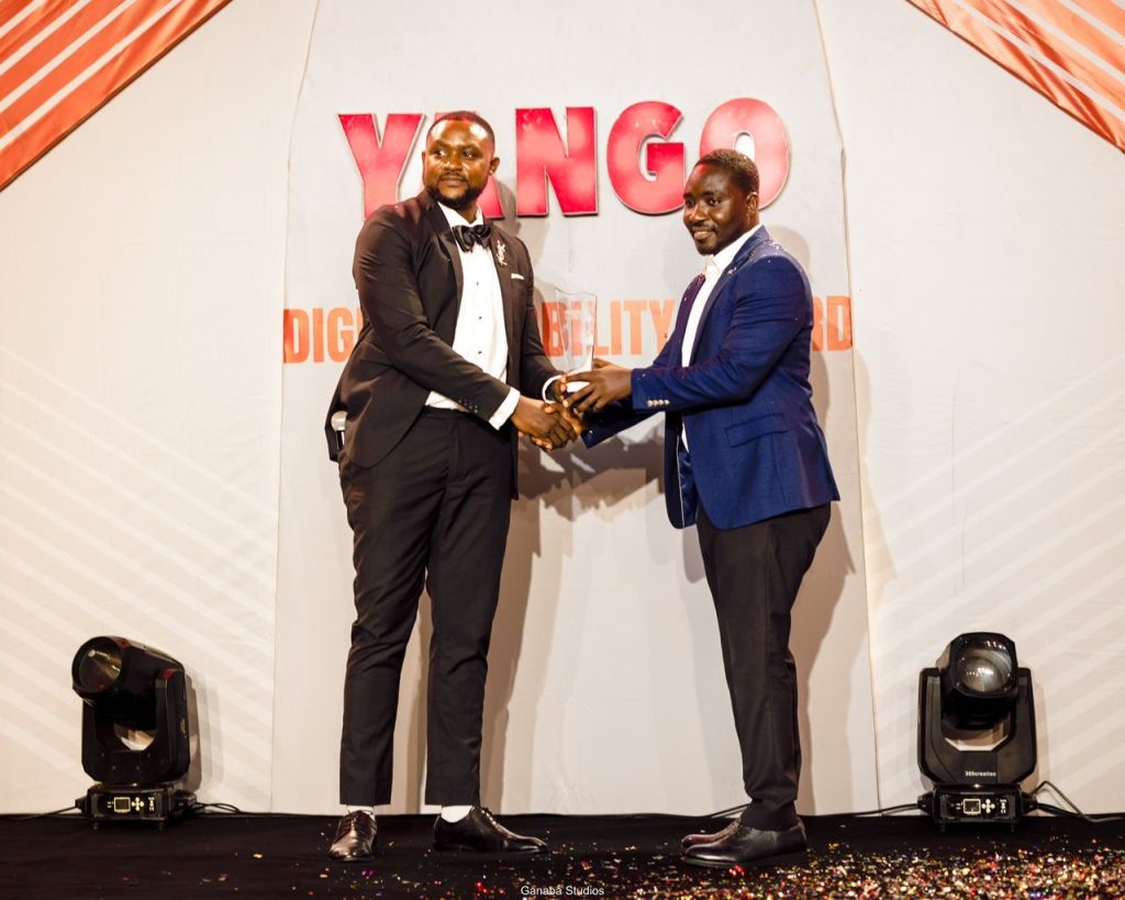 "Group photo from the 2nd Yango Digital Mobility Awards 2025 at Marriott Hotel in Accra, featuring winners, dignitaries, and Yango Ghana executives."