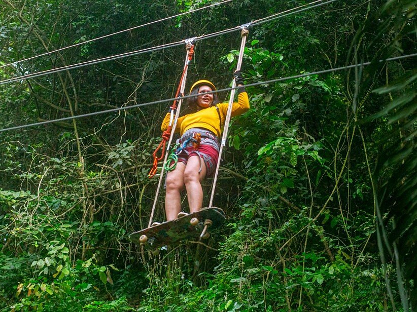 We-Ape zipline experience through the rainforest in Aburi.