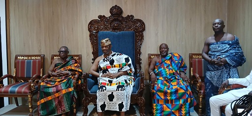 GTA CEO Maame Efua Houadjeto in a meeting with Ga Mantse to discuss Homowo 2025 partnership