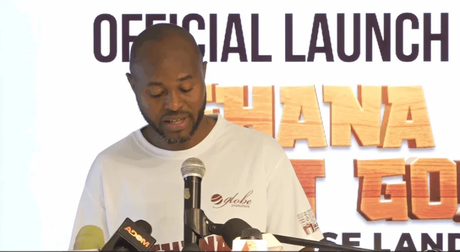 Latif Abubakar speaking at the launch of ‘Ghana Must Go’ theatre production in Accra