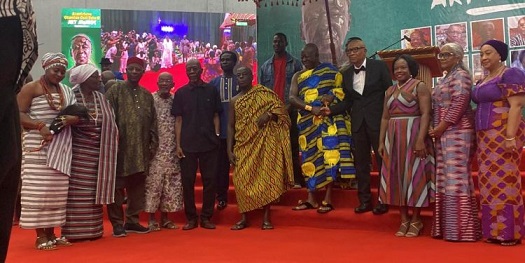 Asantehene Otumfuo Osei Tutu II presents awards to artists at Manhyia Palace in 2025