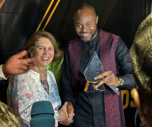 "Latif Abubakar receives Best Project Management Professional Award at 2025 Sky Africa Awards in Yaoundé, Cameroon"