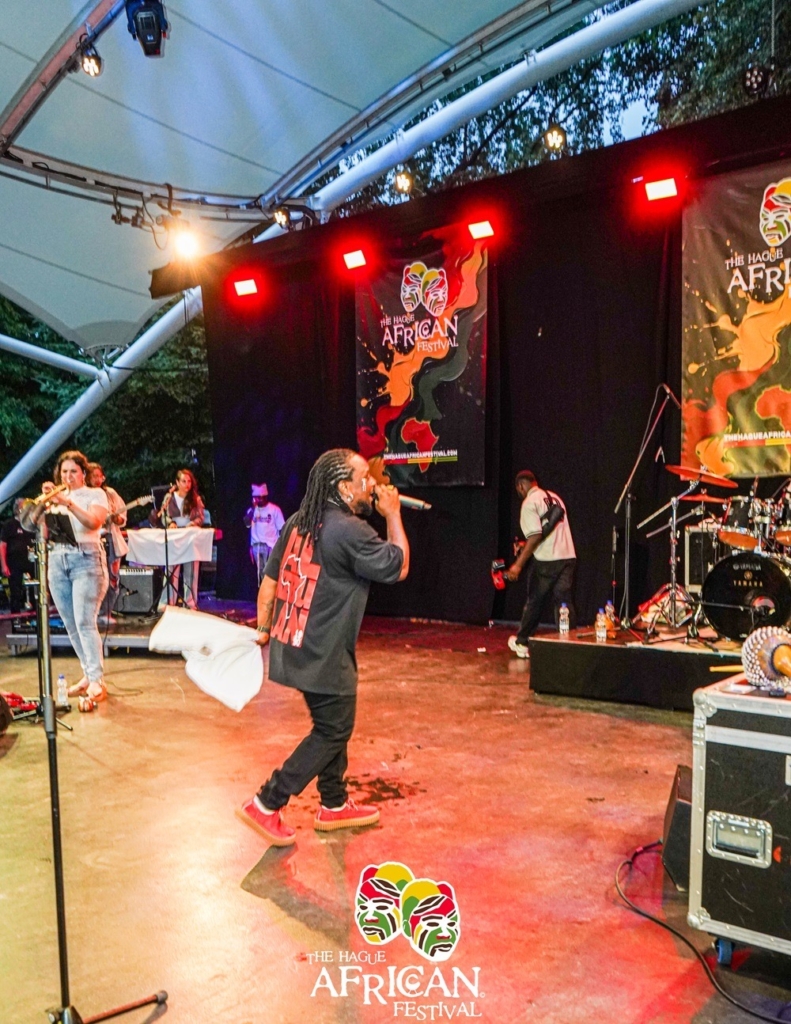 Artists performing and showcasing African fashion at The Hague African Festival 2025 finale at ZuiderparkTheater.