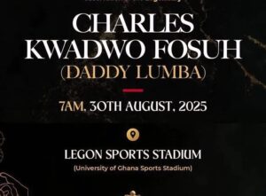 Thousands to Gather at UG Sports Stadium for Daddy Lumba’s One-Week Observance on Saturday, August 30