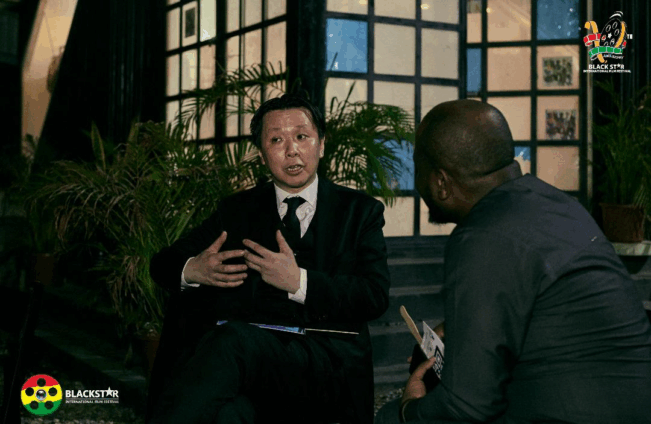 British-Chinese filmmaker Chee Keong Cheung speaking at the Black Star International Film Festival in Accra