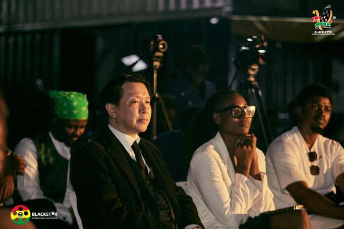 British-Chinese filmmaker Chee Keong Cheung speaking at the Black Star International Film Festival in Accra