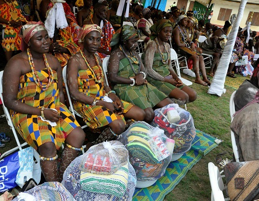 Youth and community members of Klefe raising funds for the Technical Institute during the 2025 Yam Festival